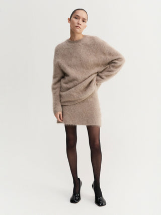 Mimi Brushed Skirt, nougat