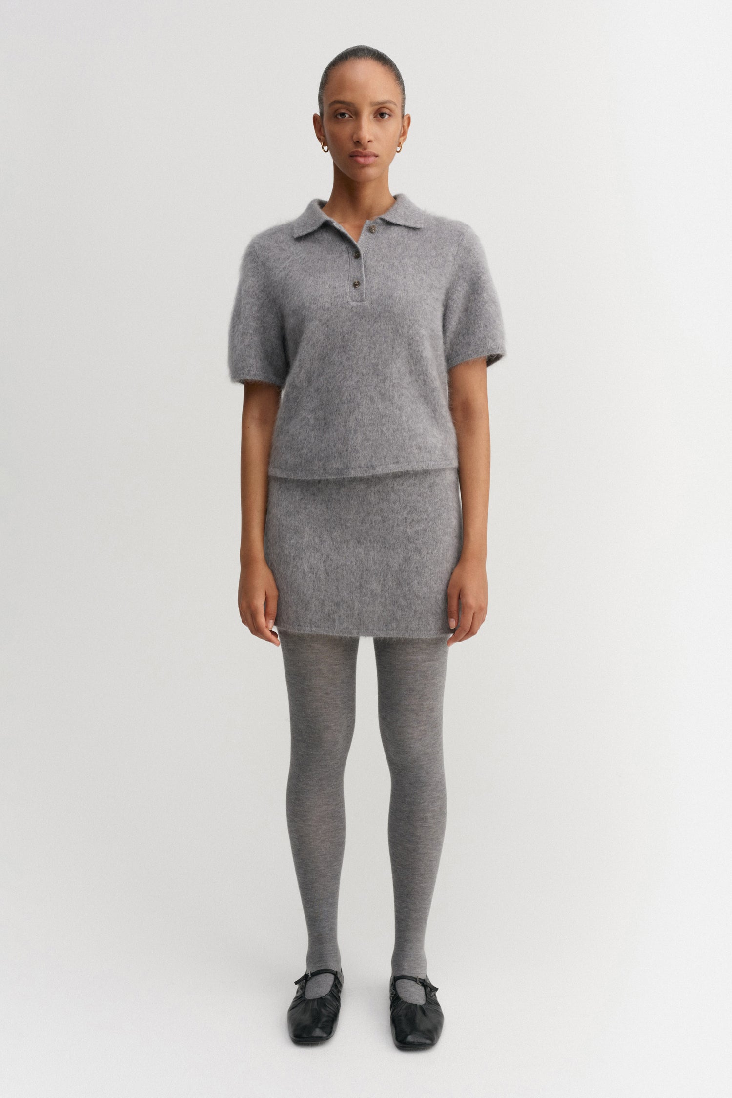 Mimi Brushed Skirt, grey