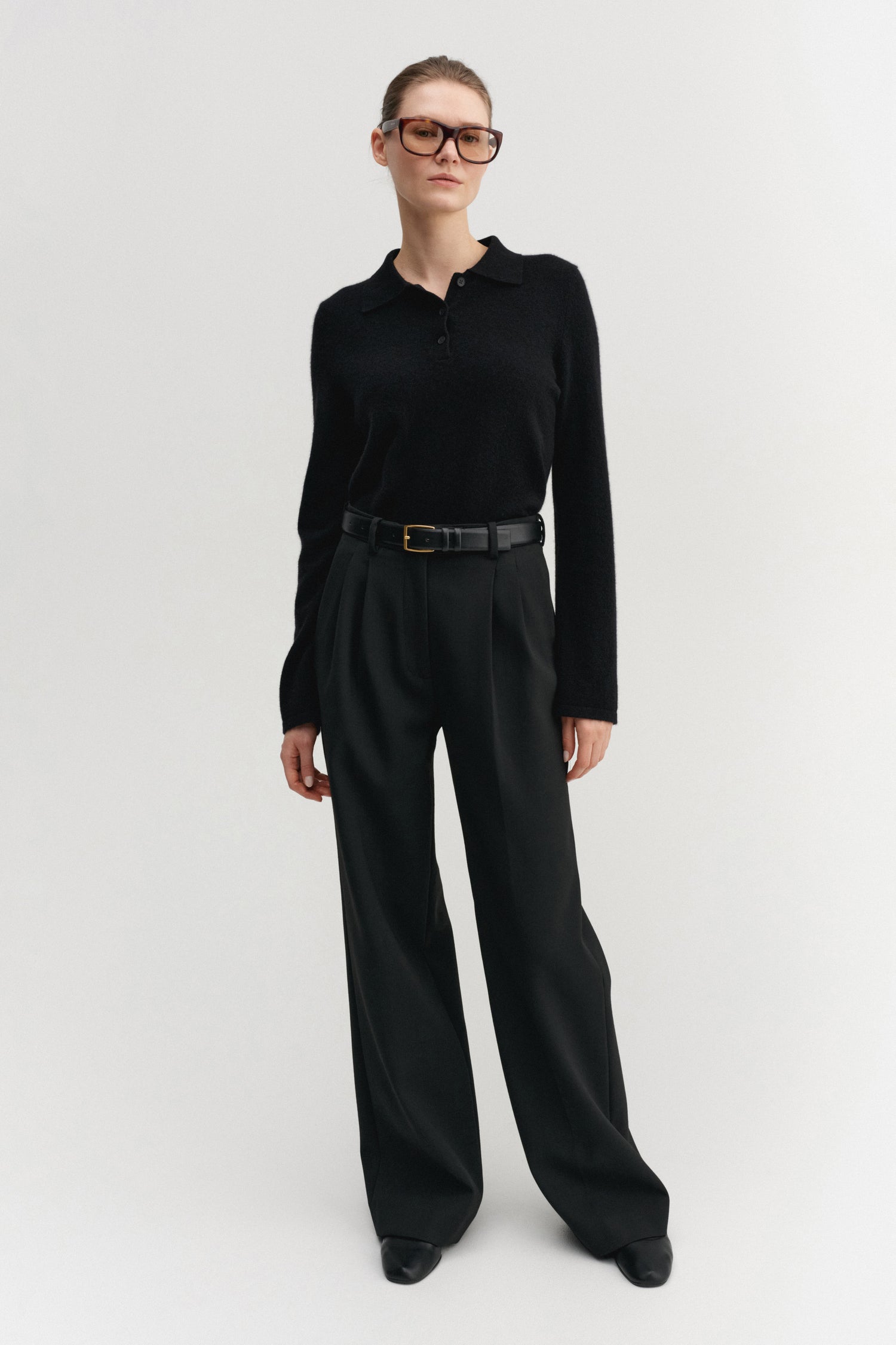 Minou Collar Sweater, black