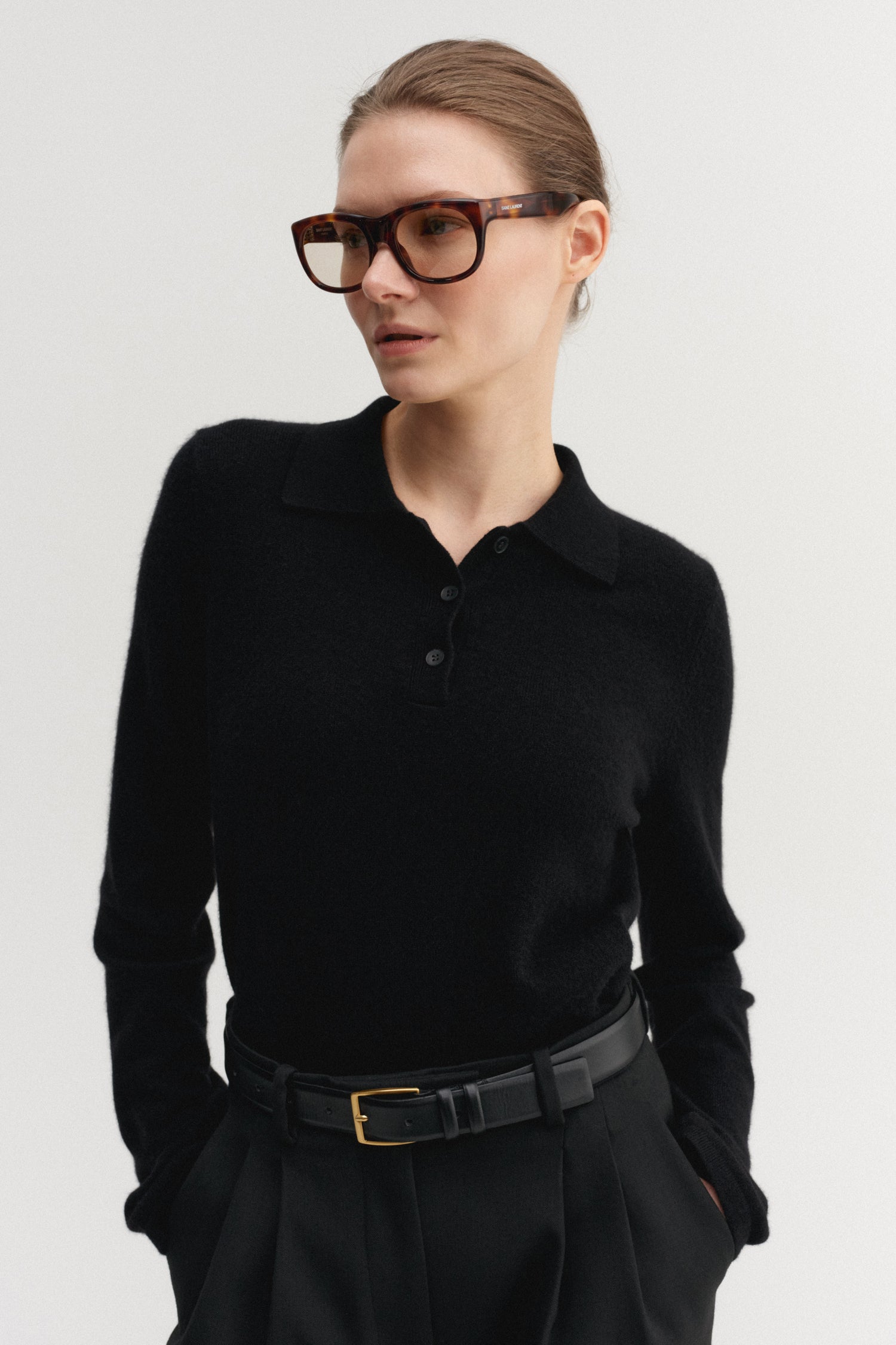 Minou Collar Sweater, black