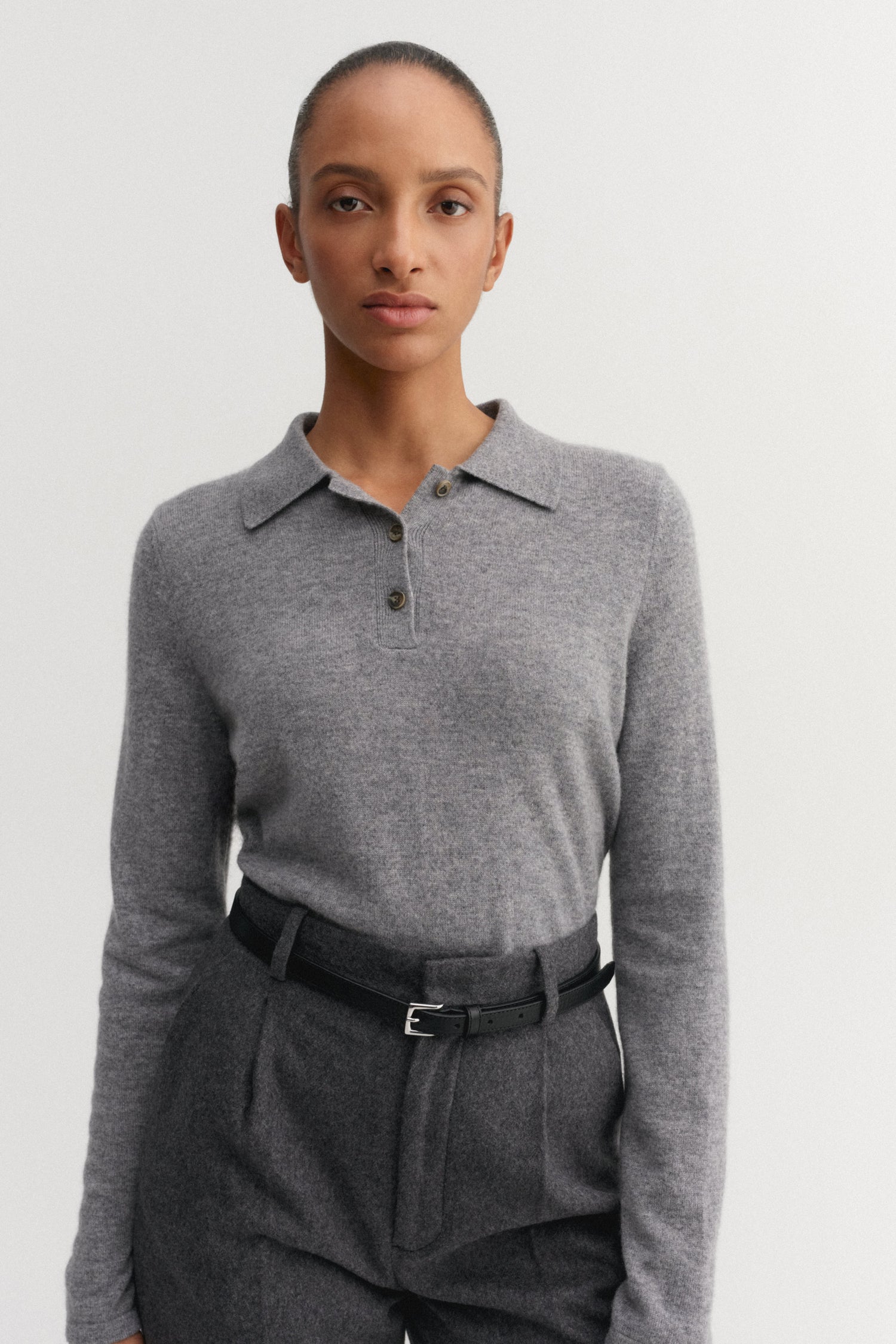 Minou Collar Sweater, grey