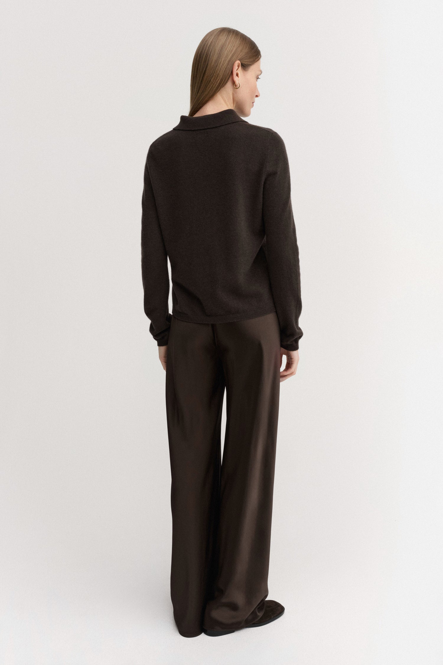 Minou Collar Sweater, chocolate