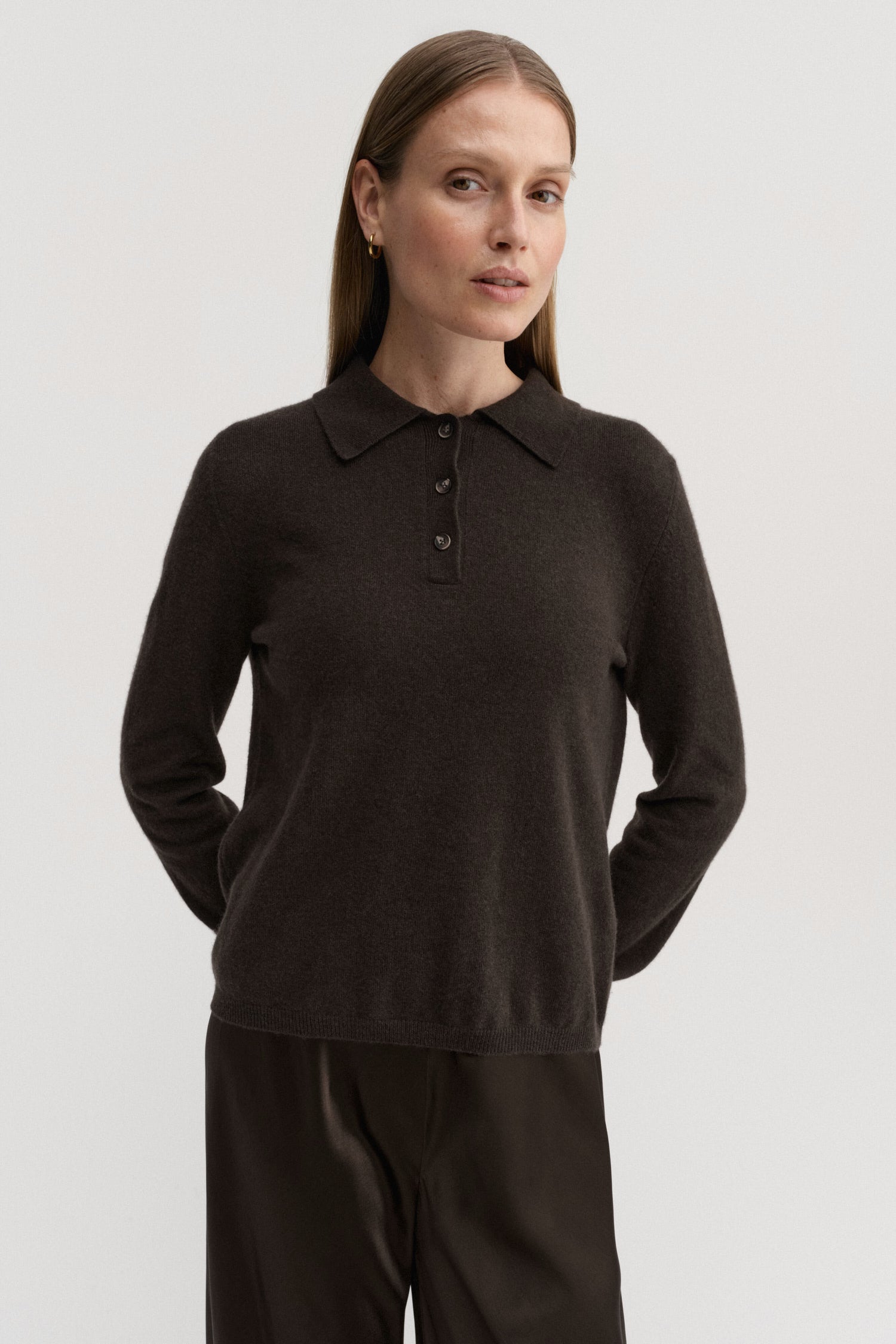 Minou Kragen Pullover, Schokolade