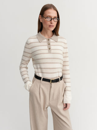 Minou Collar Sweater, stripe