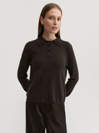 Minou Collar Sweater, chocolate