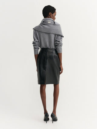 Nara Leather Skirt, black