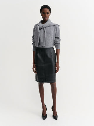 Nara Leather Skirt, black