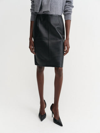 Nara Leather Skirt, black