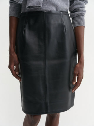 Nara Leather Skirt, black