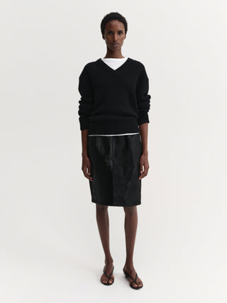 Nara Pony Leather skirt, black