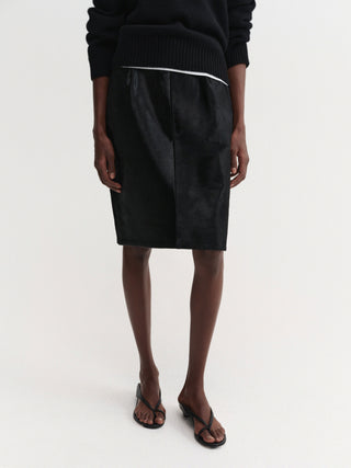 Nara Pony Leather skirt, black