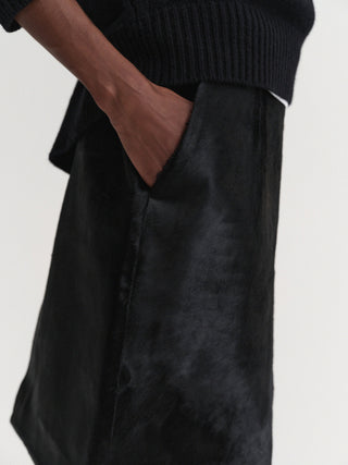 Nara Pony Leather skirt, black