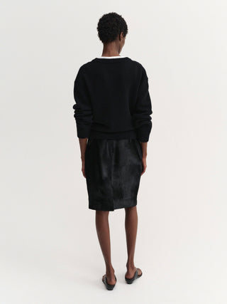 Nara Pony Leather skirt, black