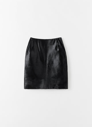 Nara Pony Leather skirt, black