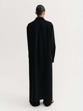 Nile Crepe Shirt Dress, black