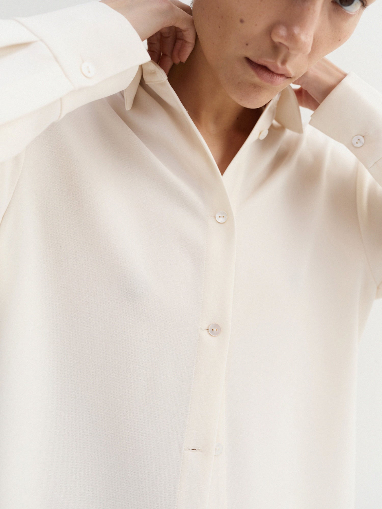 Nile Crepe Dress, cream