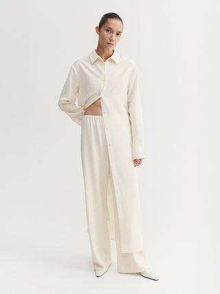 Nile Crepe Shirt Dress, cream