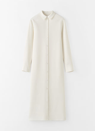 Nile Crepe Shirt Dress, cream