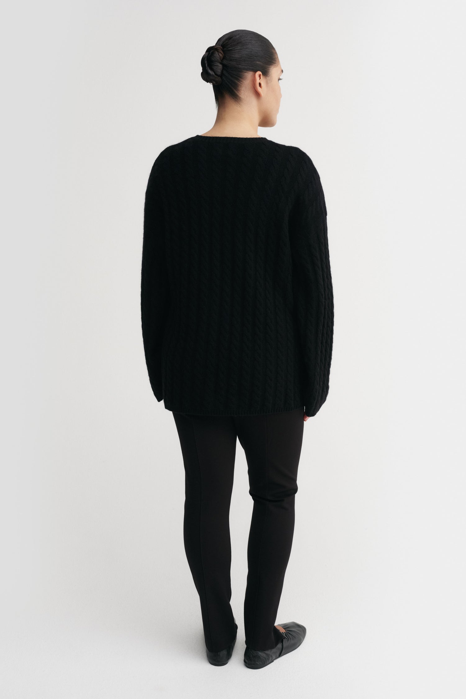 Noa Cable Knit Sweater, black