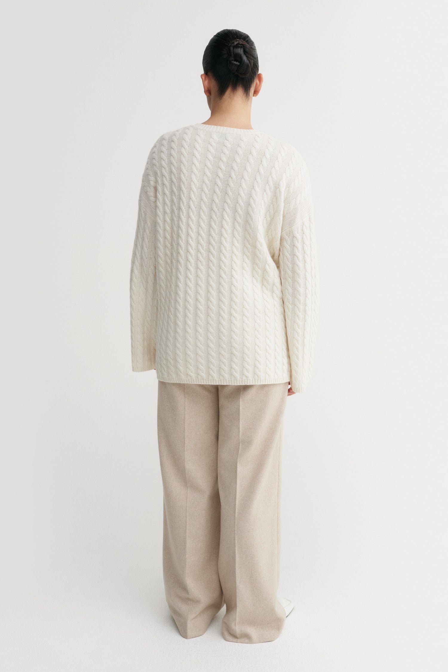 Noa Cable Knit Sweater, cream