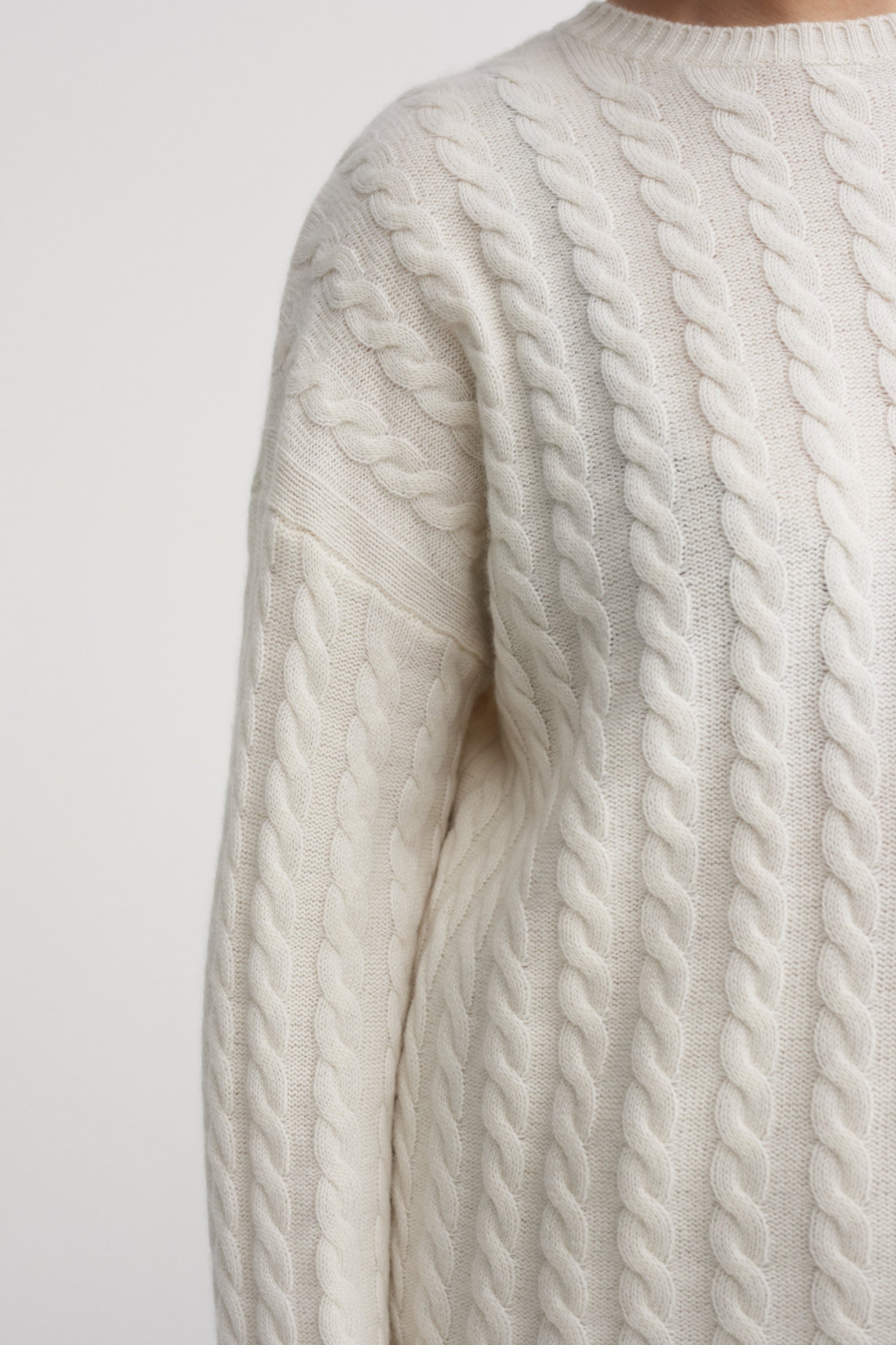 Noa Cable Knit Sweater, cream