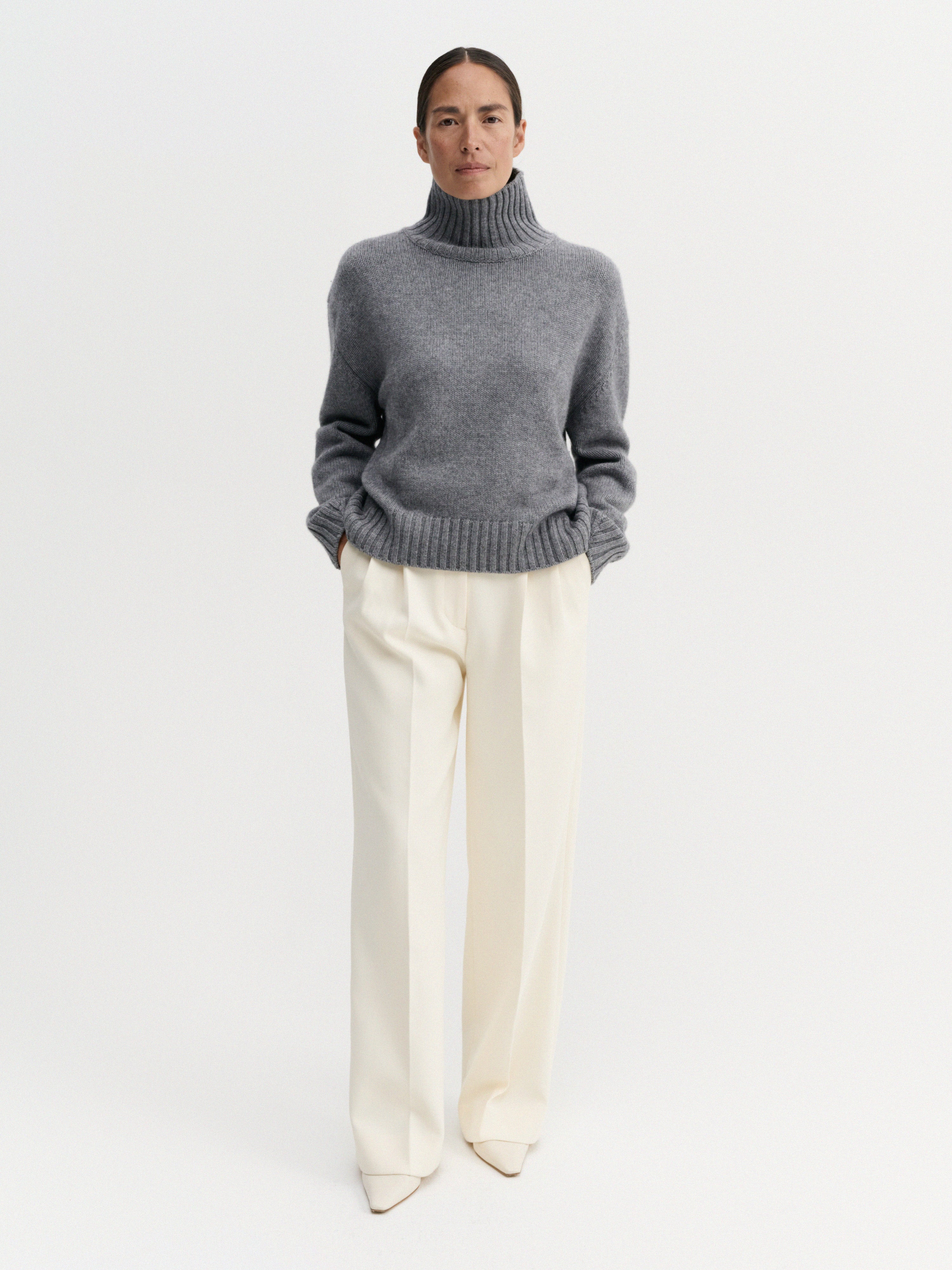 Nola Turtleneck Sweater, grey – ALMADA LABEL