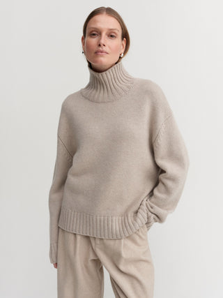 Nola Rollkragenpullover, taupe