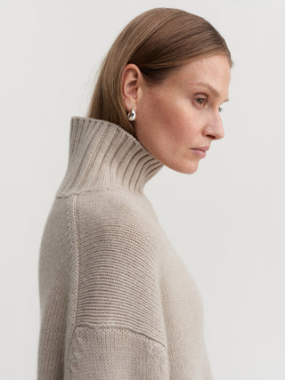 Nola Rollkragenpullover, taupe