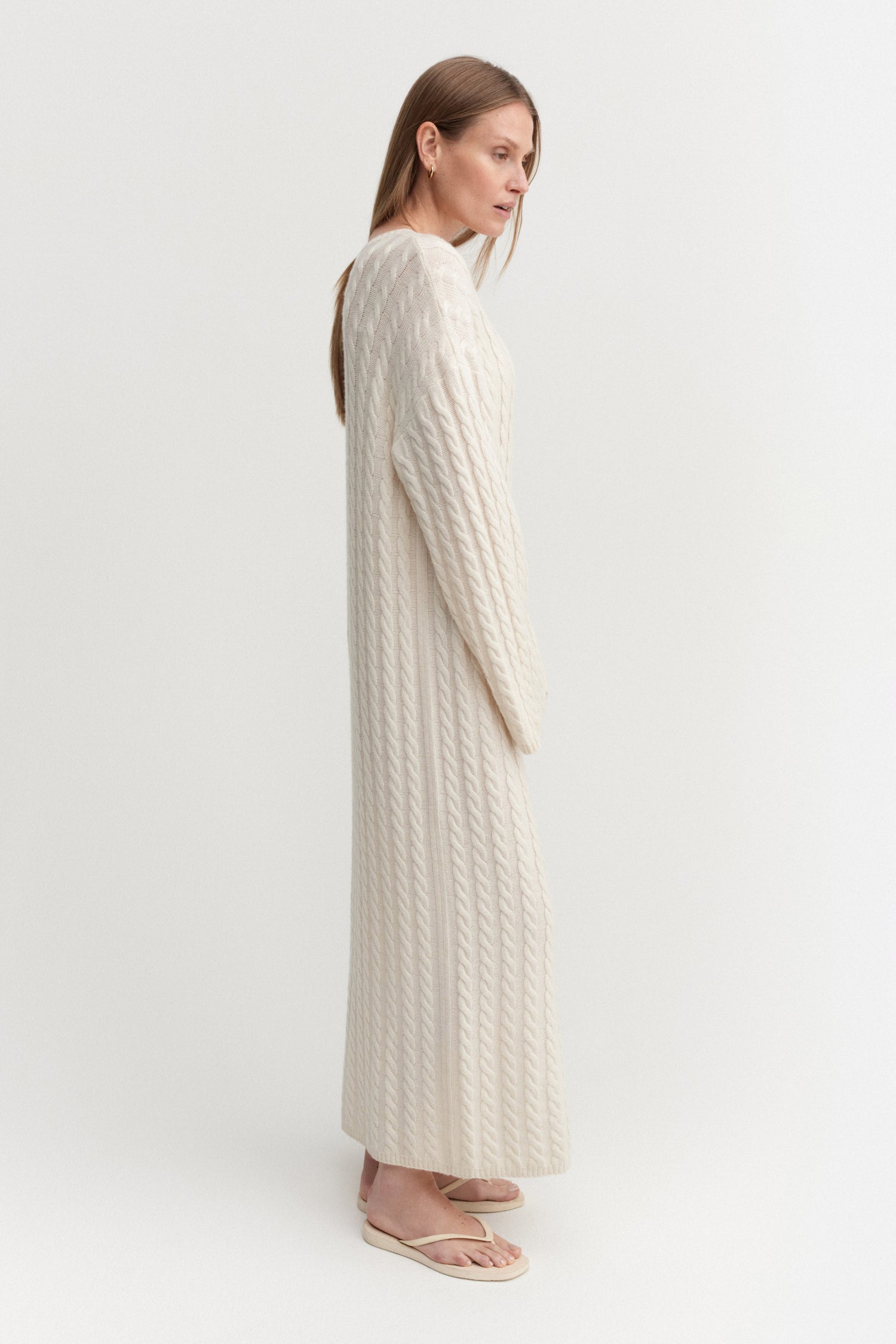 Noma Cable Knit Dress, cream