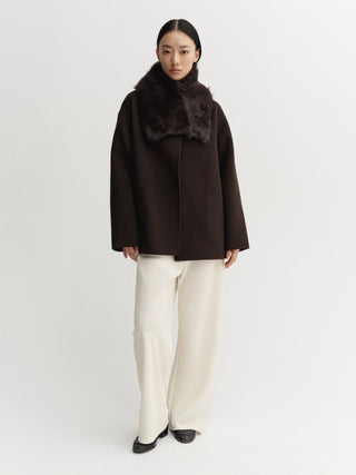 Manteau doublé Noorie, chocolat
