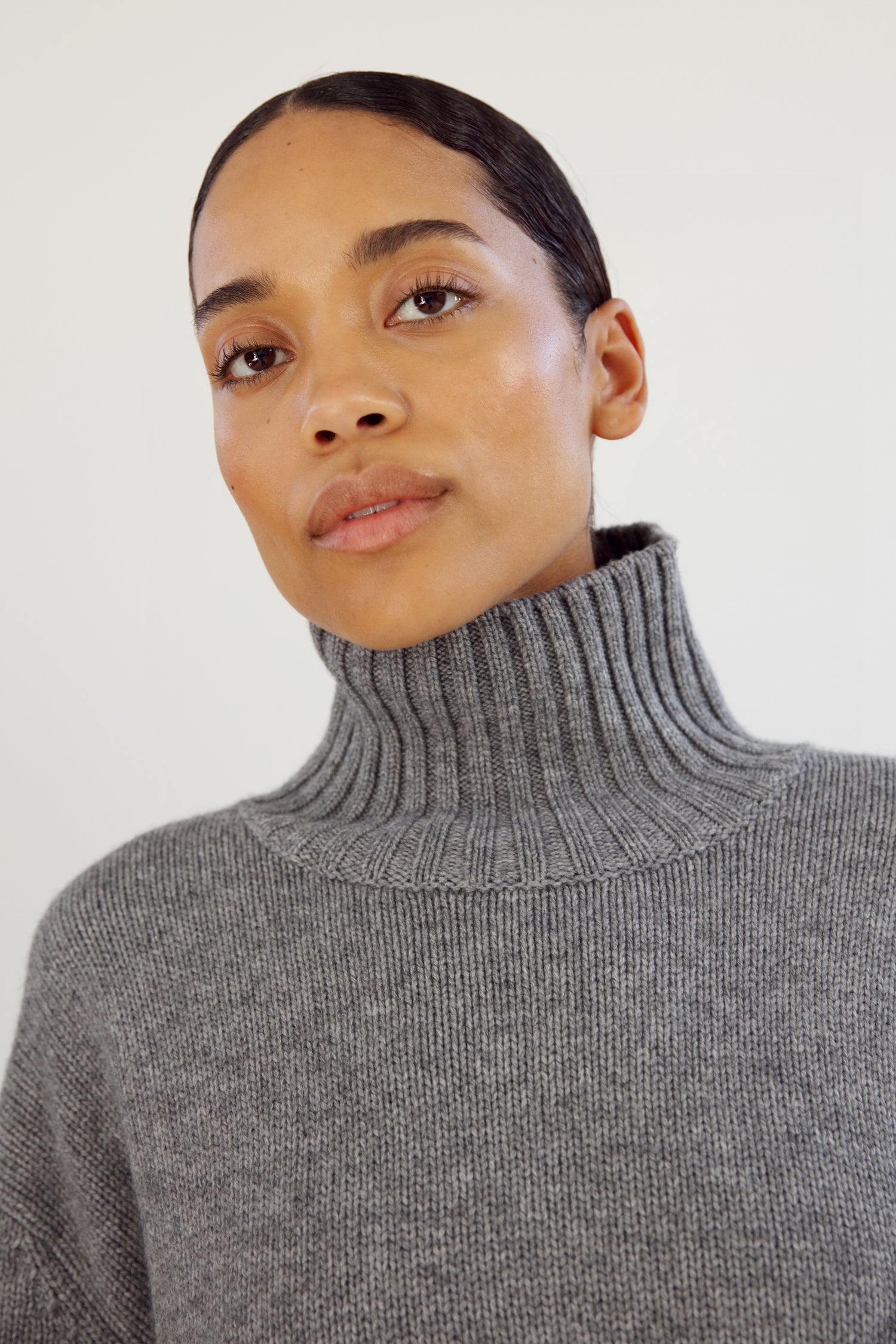 Nola Turtleneck Sweater, grey