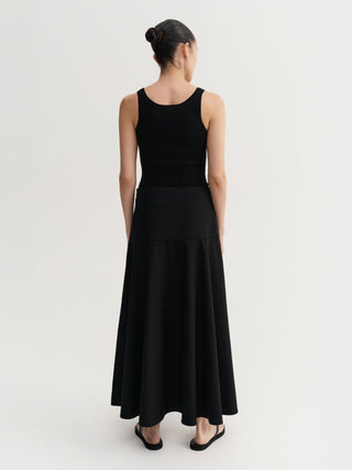 Ona Poplin Skirt, black