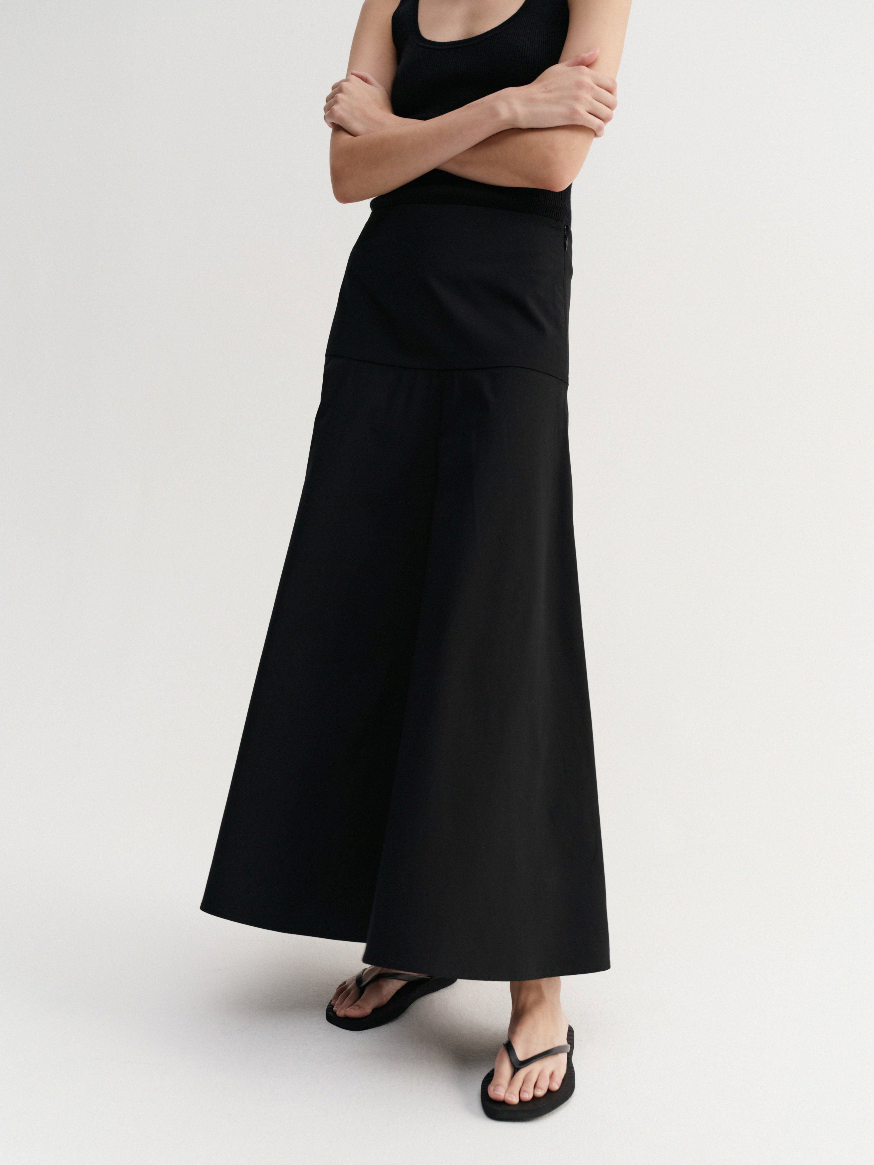 Ona Poplin Skirt, black – ALMADA LABEL