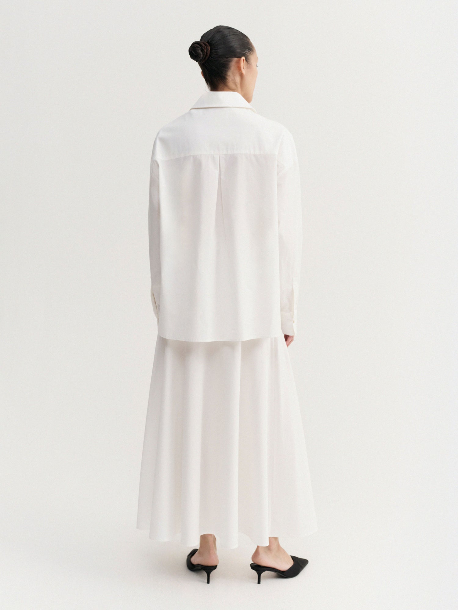 Ona Poplin Skirt, white
