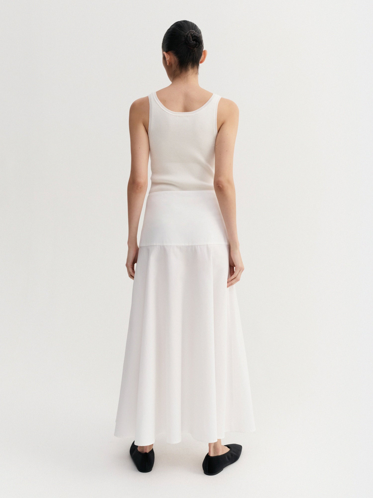 Ona Poplin Skirt, white