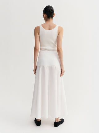Ona Poplin Skirt, white