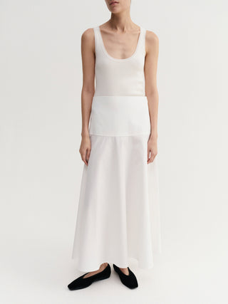 Ona Poplin Skirt, white