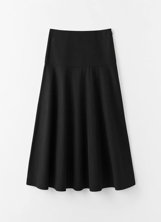 Ona Poplin Skirt, black