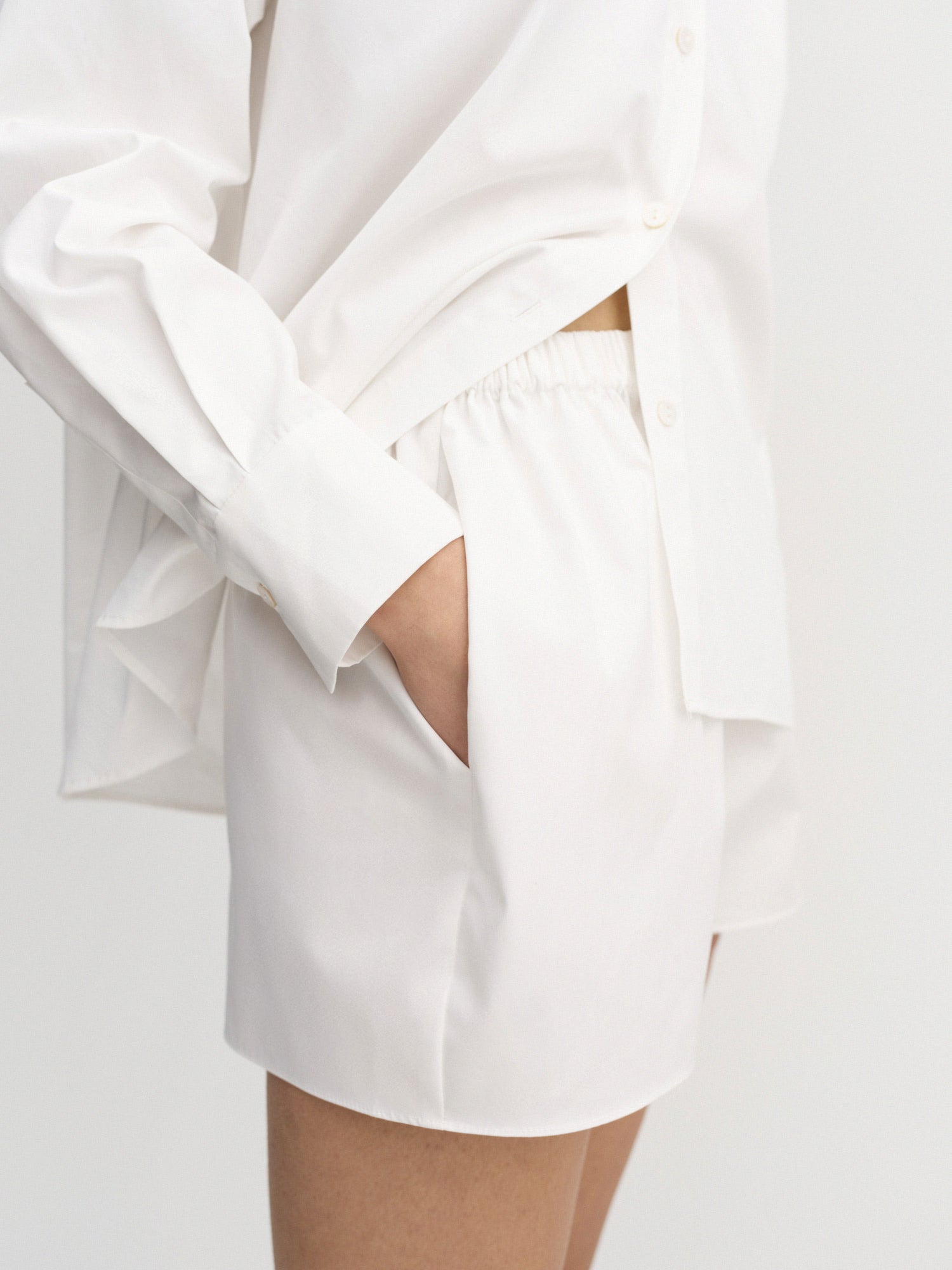 Blay Poplin Shorts, white