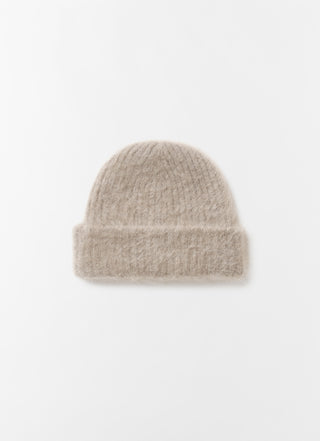 Roe Brushed Cashmere Beanie, nougat