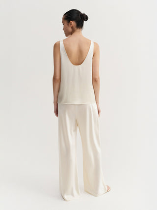 Bias Satin Pants, vanilla