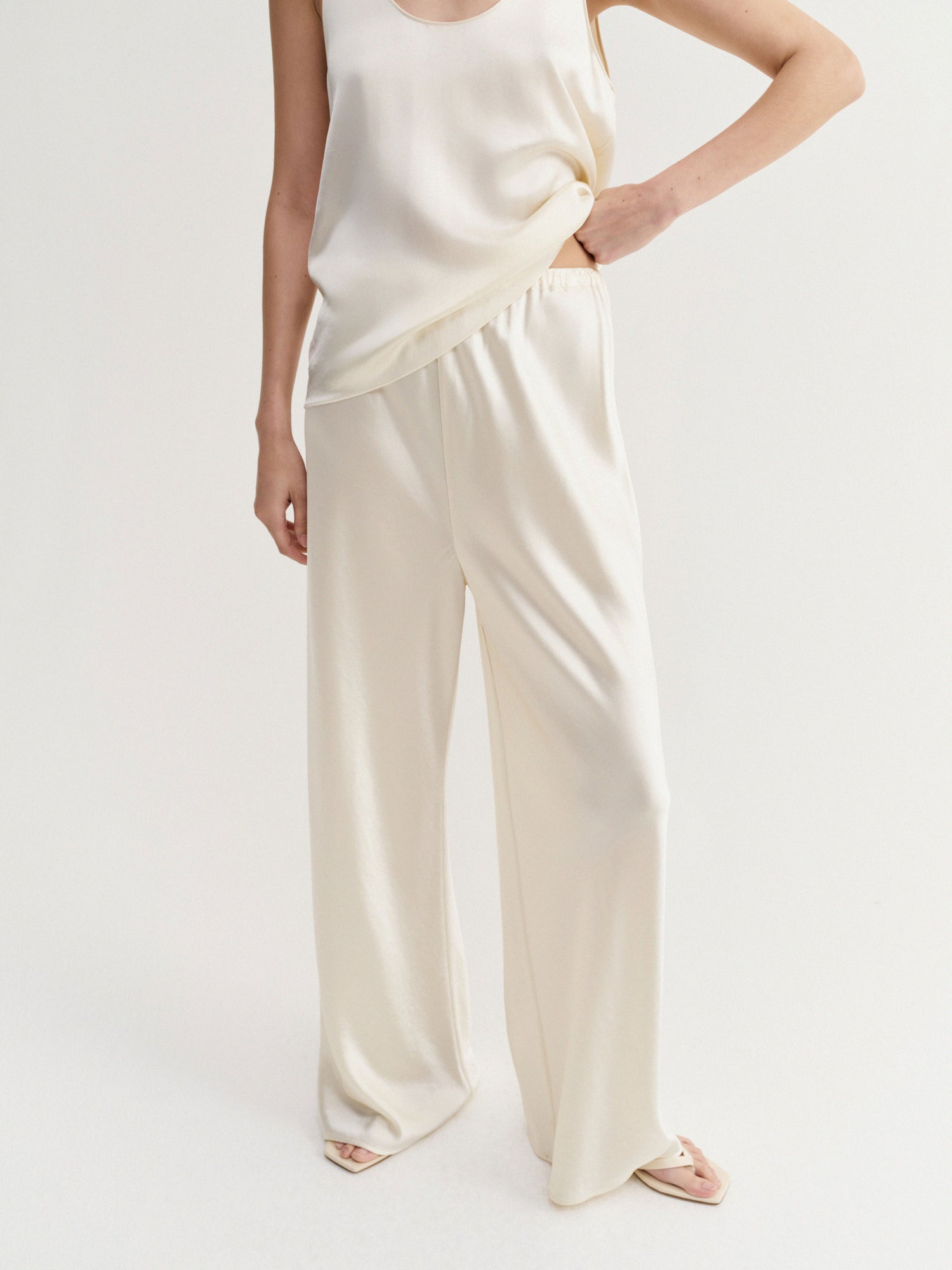 Bias Satin Pants, vanilla