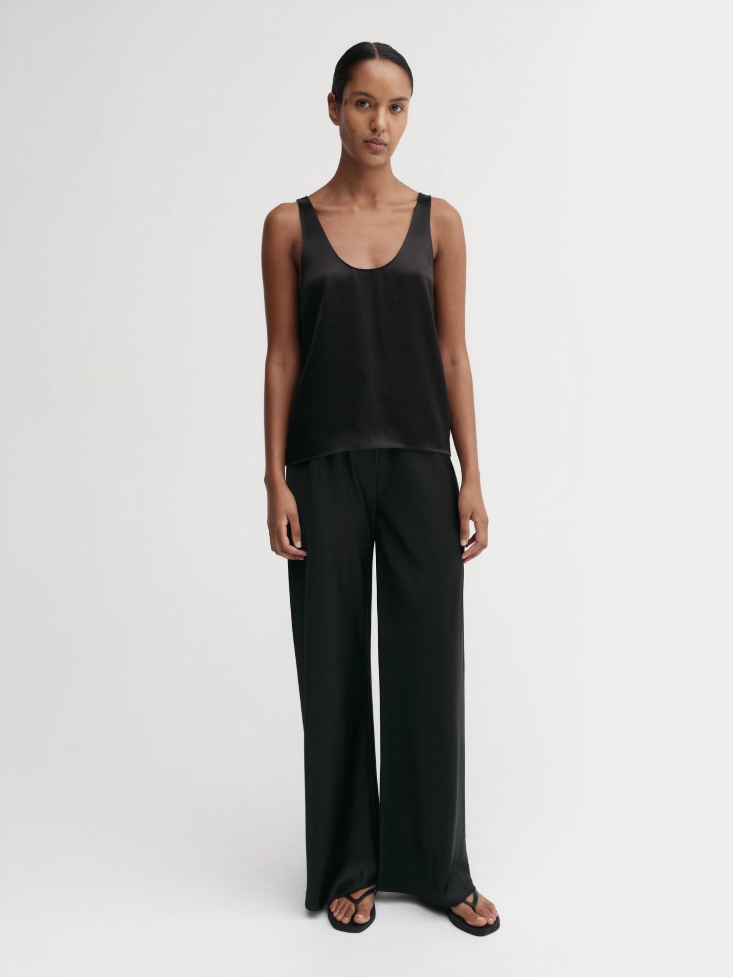 Romy Satin Top, black