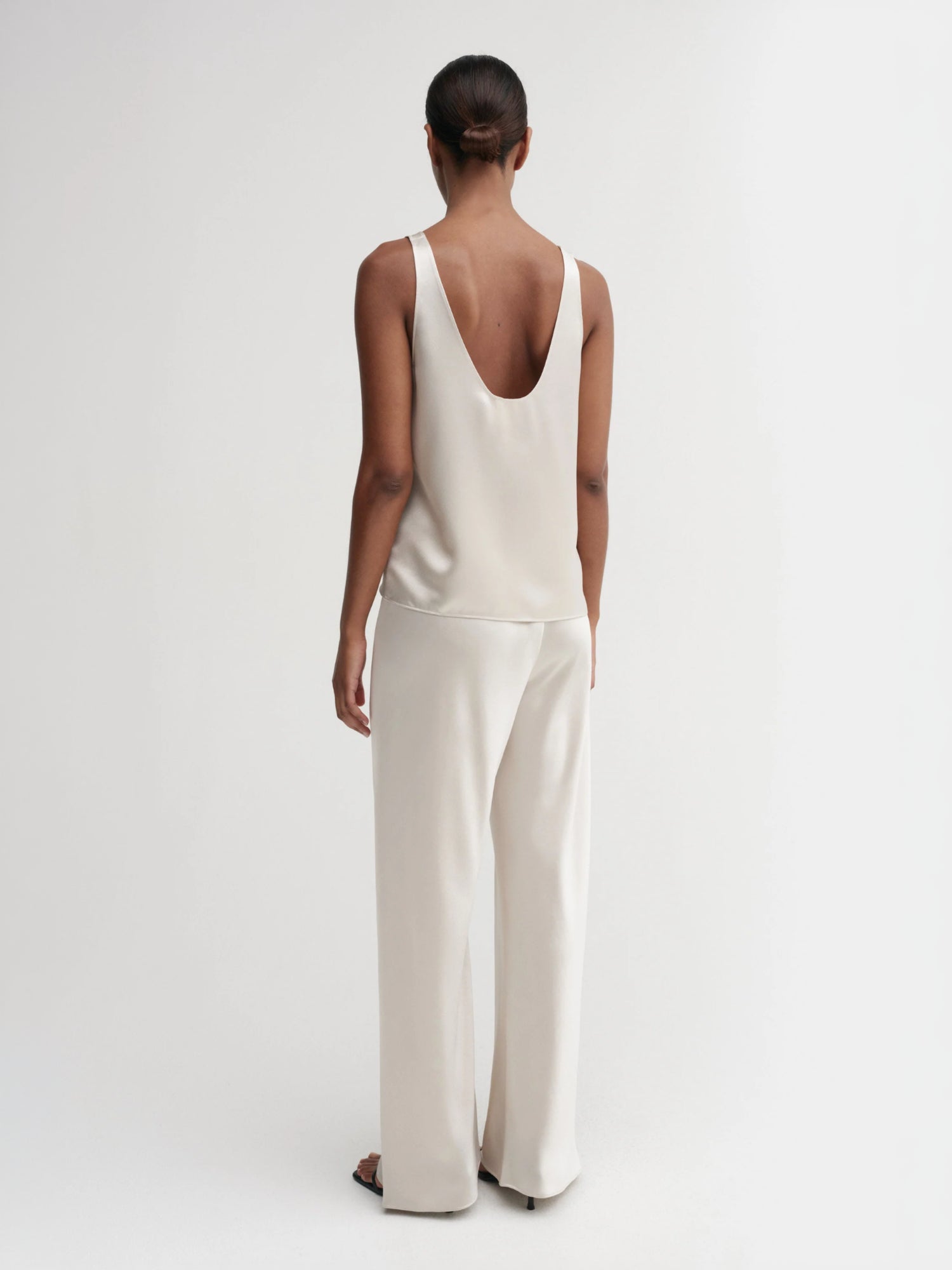 Romy Satin Top, pearl