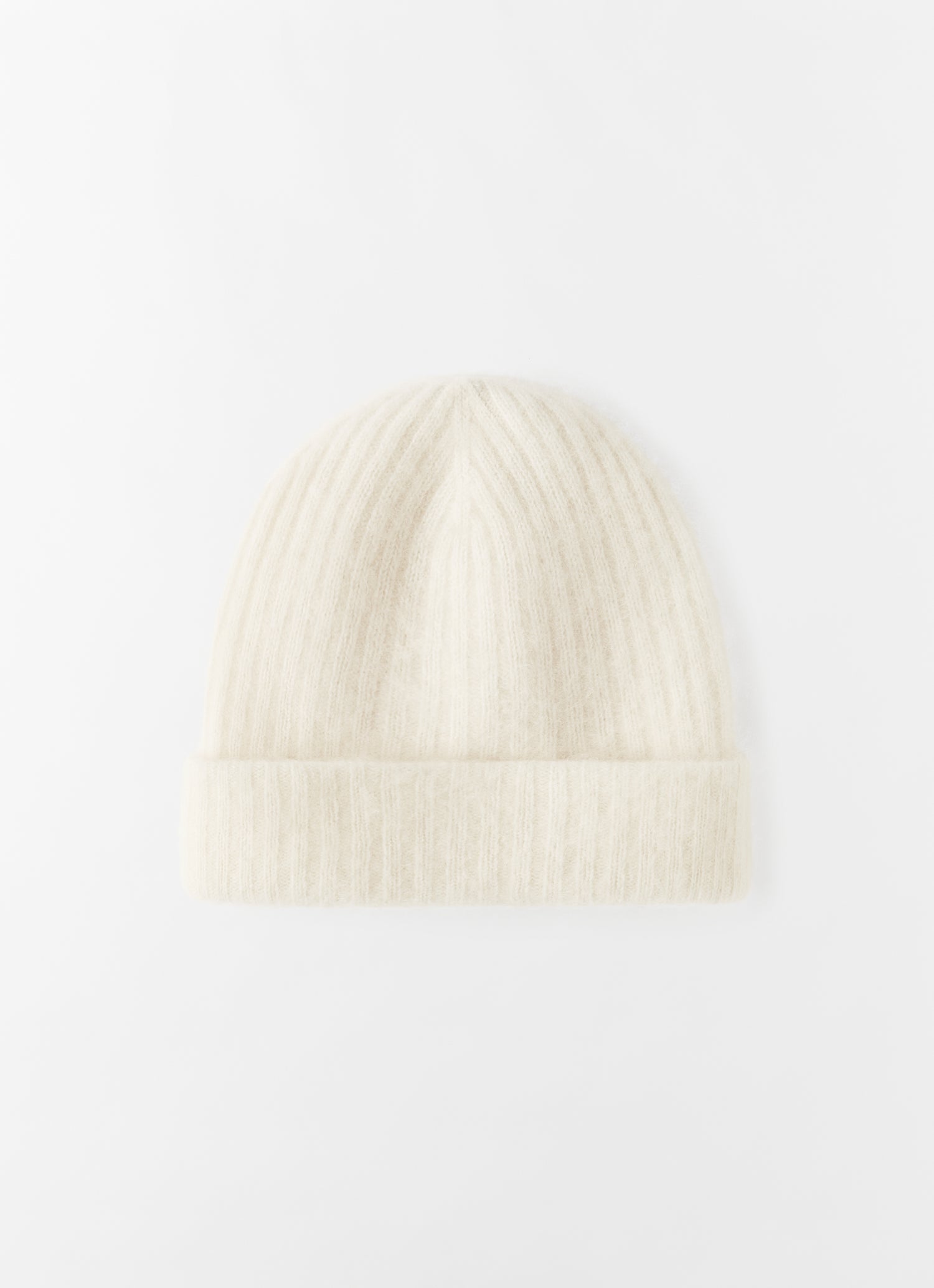Roe Brushed Cashmere Beanie, cream
