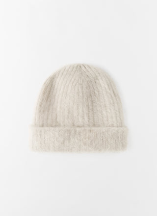 Roe Brushed Cashmere Beanie, taupe