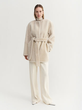 Sasha Shearling Jacket, vanilla