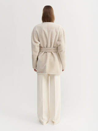 Sasha Shearling Jacket, vanilla