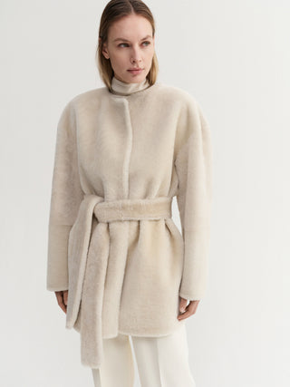 Sasha Shearling Jacket, vanilla