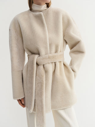 Sasha Shearling Jacket, vanilla